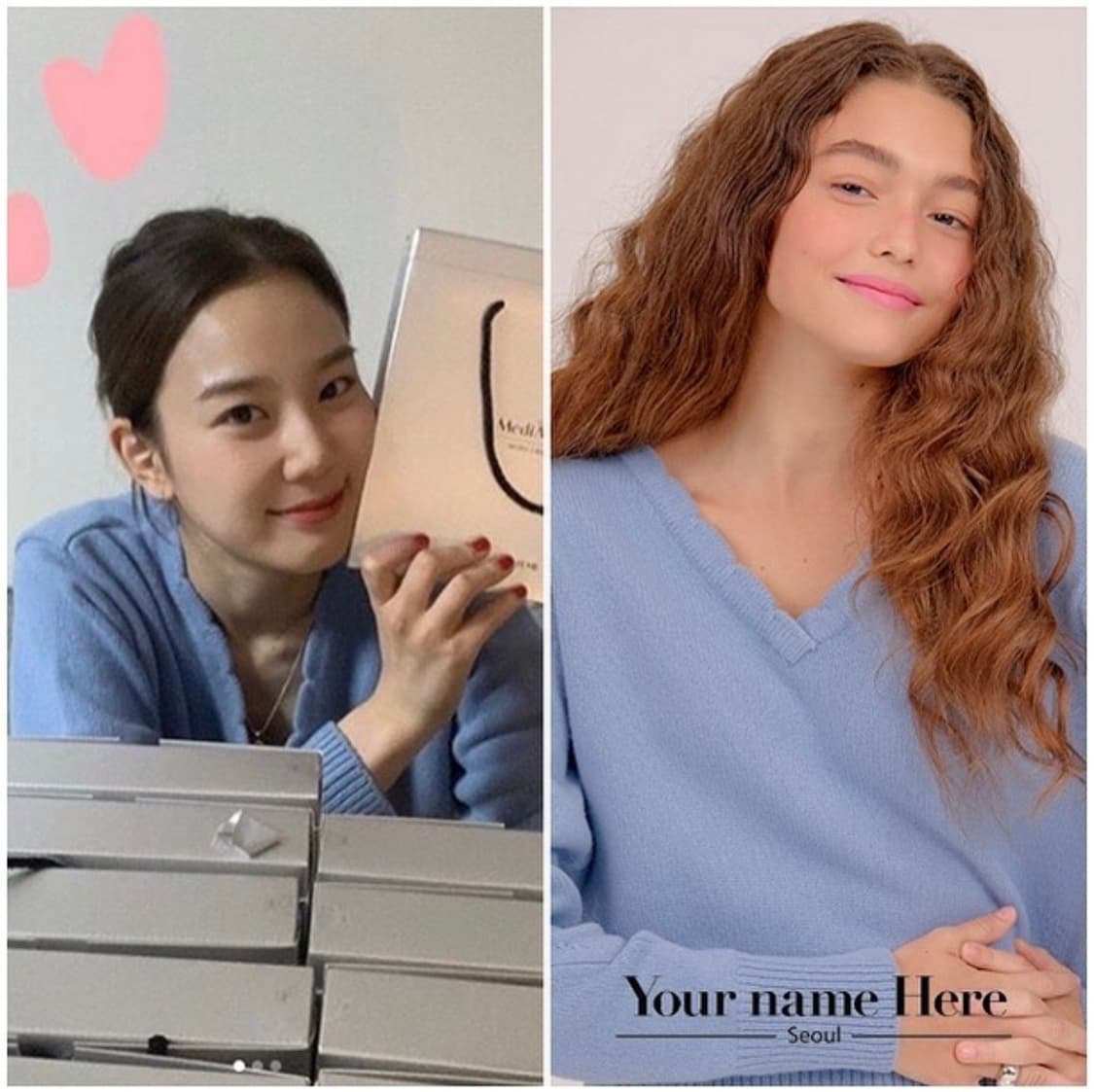 유어네임히얼 구름이 니트 스카이 블루 [장희령, 서현진, 효민 착용] 상품이미지3