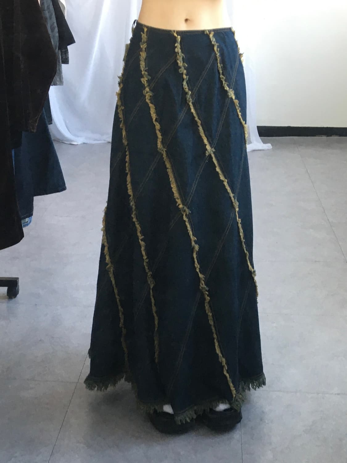 Fringe point denim skirt 상품이미지8