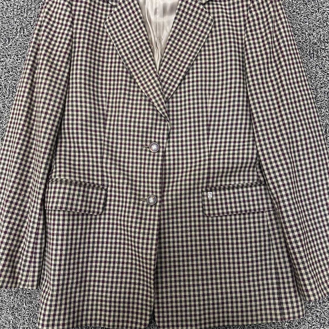 DAKS 닥스 여성 캐시미어 체크 정장 자켓 90사이즈 상품이미지4