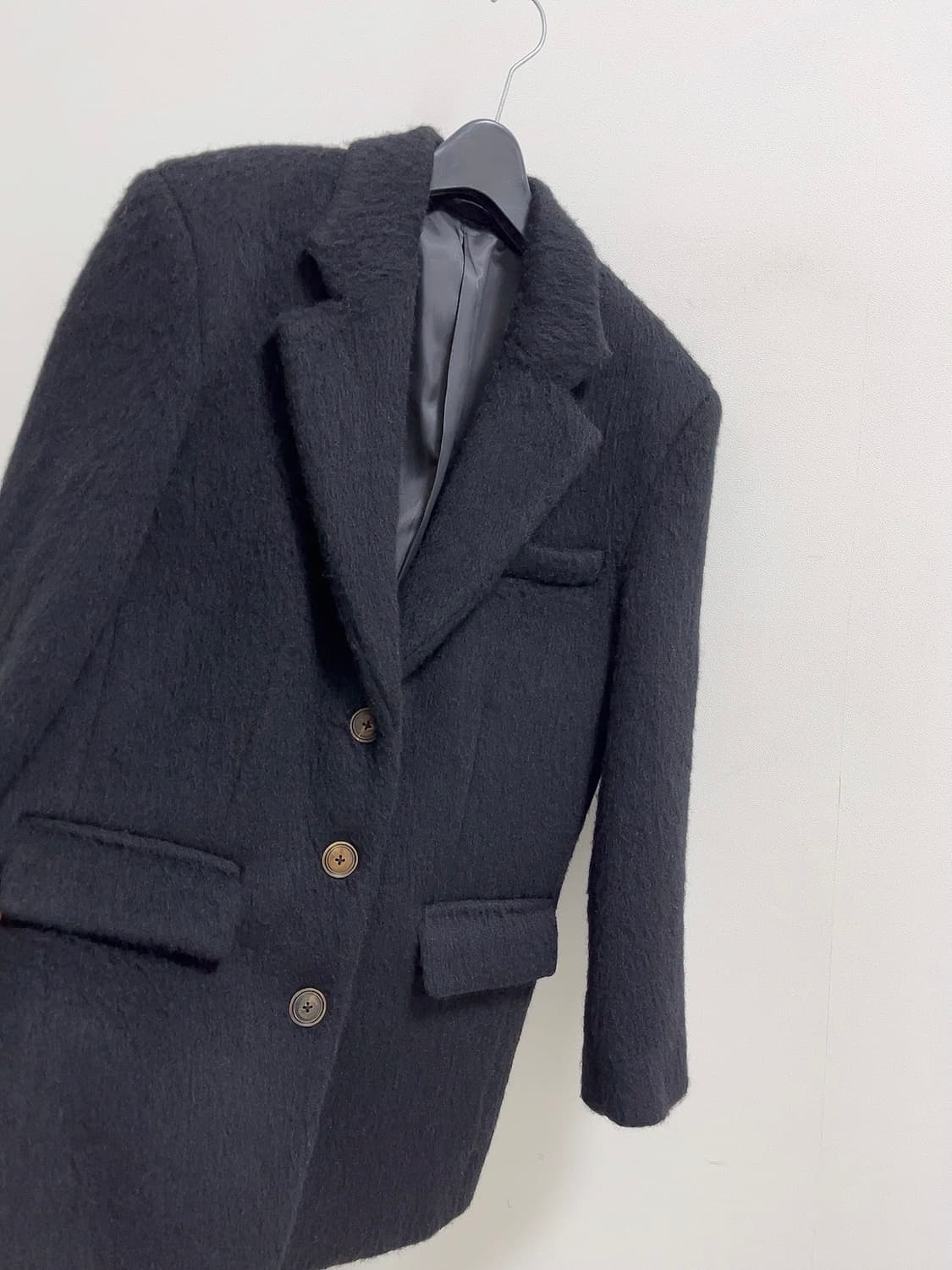 마이스 헤어리 알파카 블렌디드 싱글 코트 울 자켓  상품이미지8