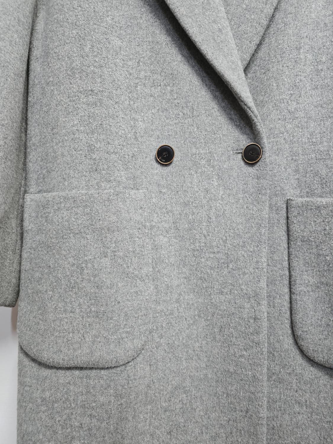 톰보이 회색 더블 코트 모앙고라혼방 상품이미지3