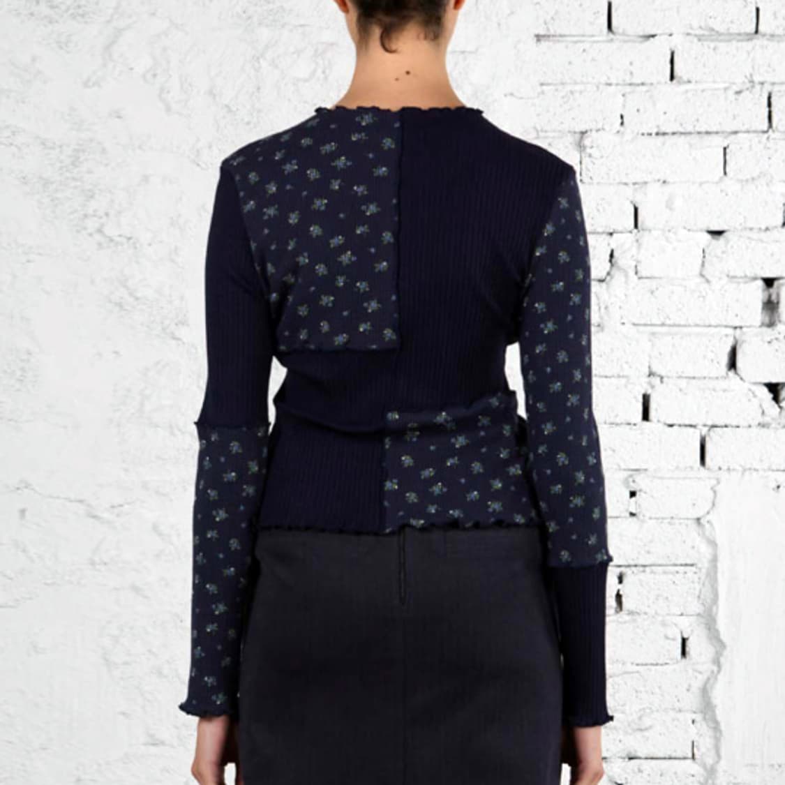 뮤제드(MUSED) 패치웍 저지탑 55-66 새상품 상품이미지3