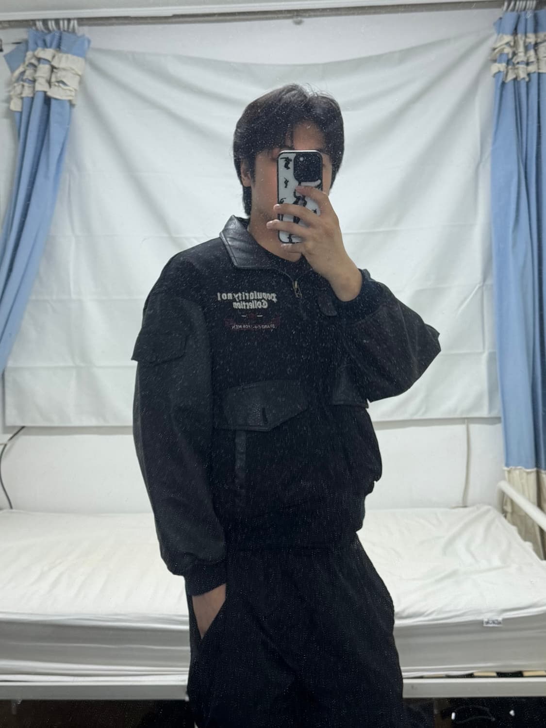 패치워크 바시티 레더 자켓 상품이미지1