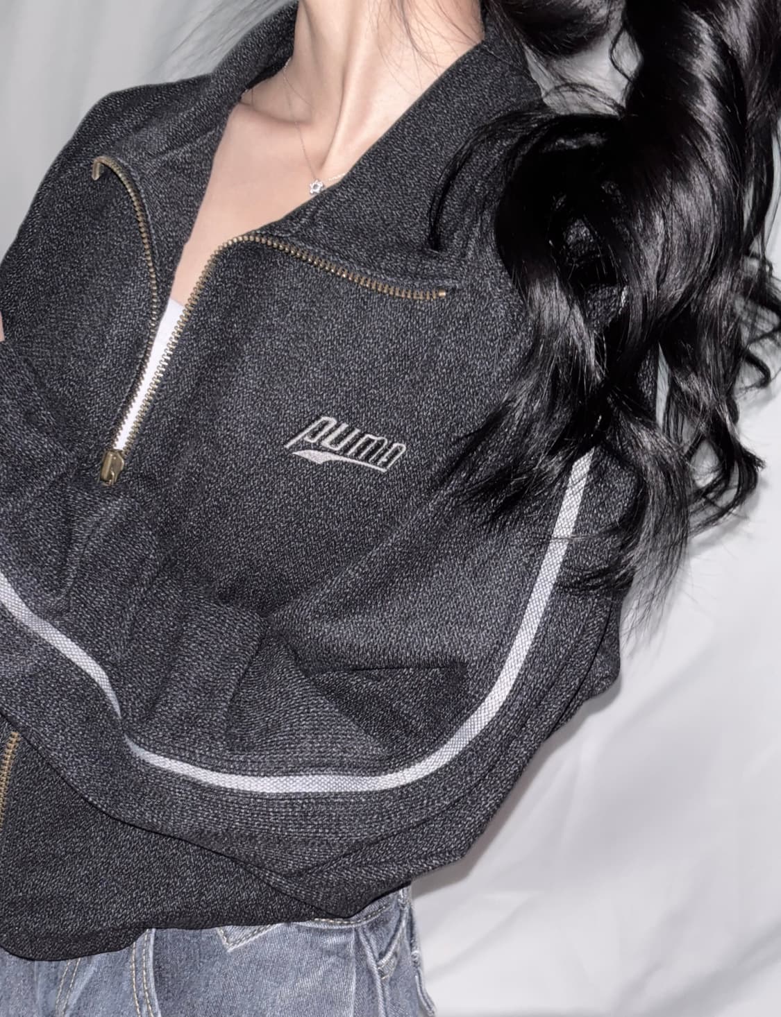 🐰퓨마 데님스타일 여리핏 점퍼 자켓 저렴🪽🖤 상품이미지1