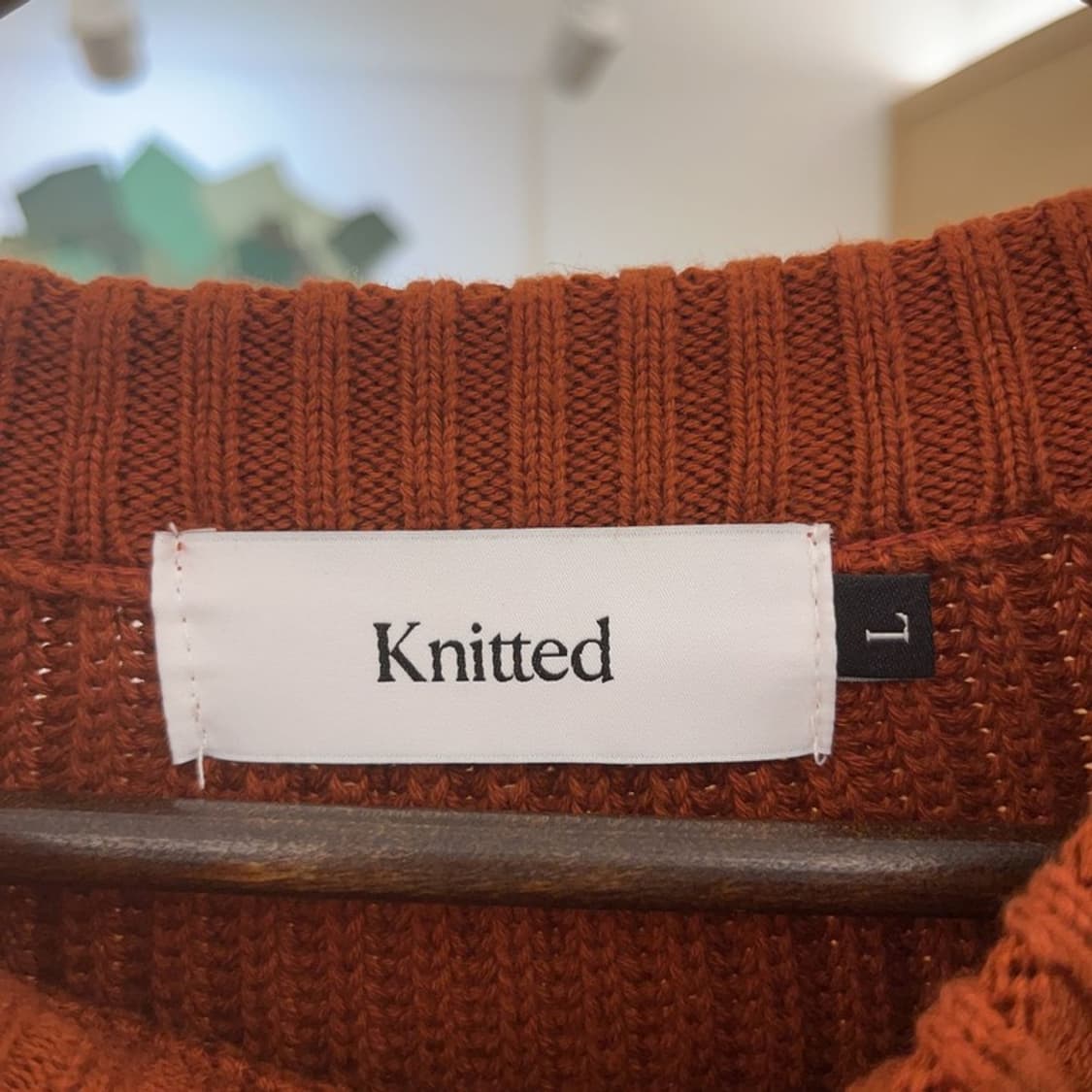 니티드 캐주얼 빈티지 오렌지브라운 뜨개 니트 L C09004 상품이미지5