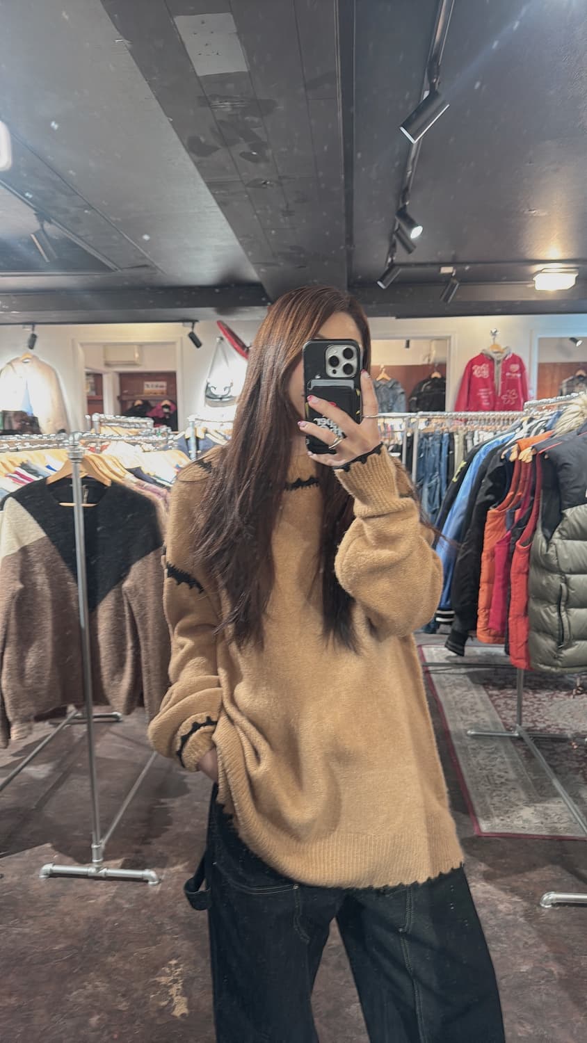 ZARA 자라 오버핏 스티치 배색 니트 S 상품이미지1