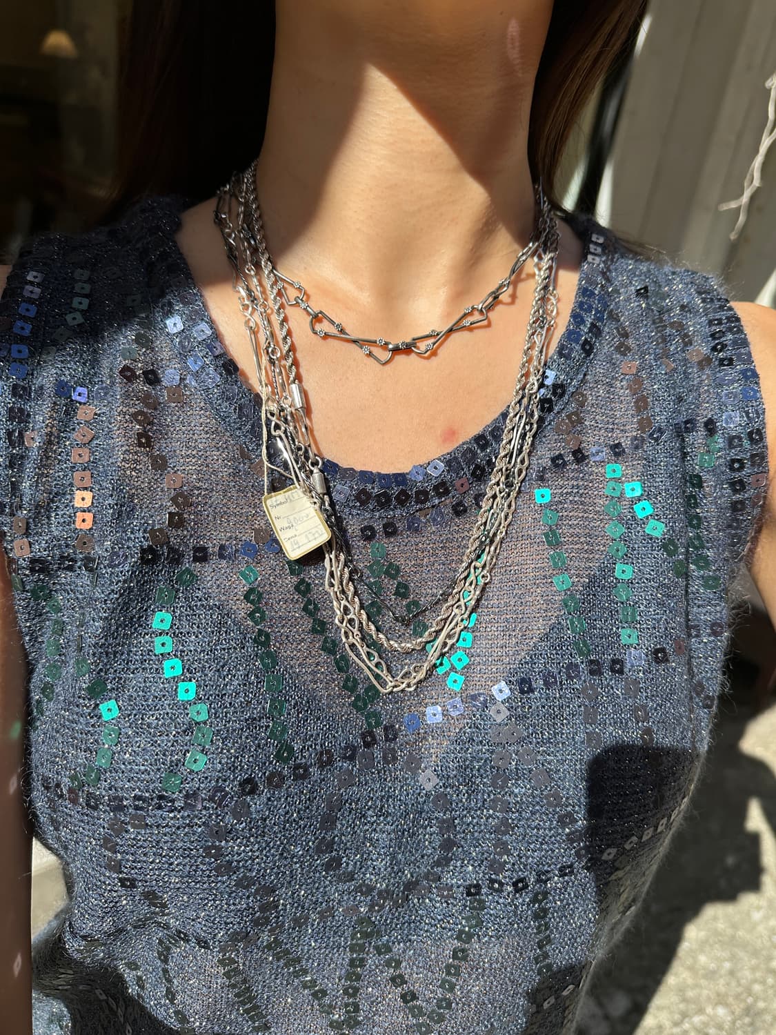 Vintage 925silver chain necklace 상품이미지6