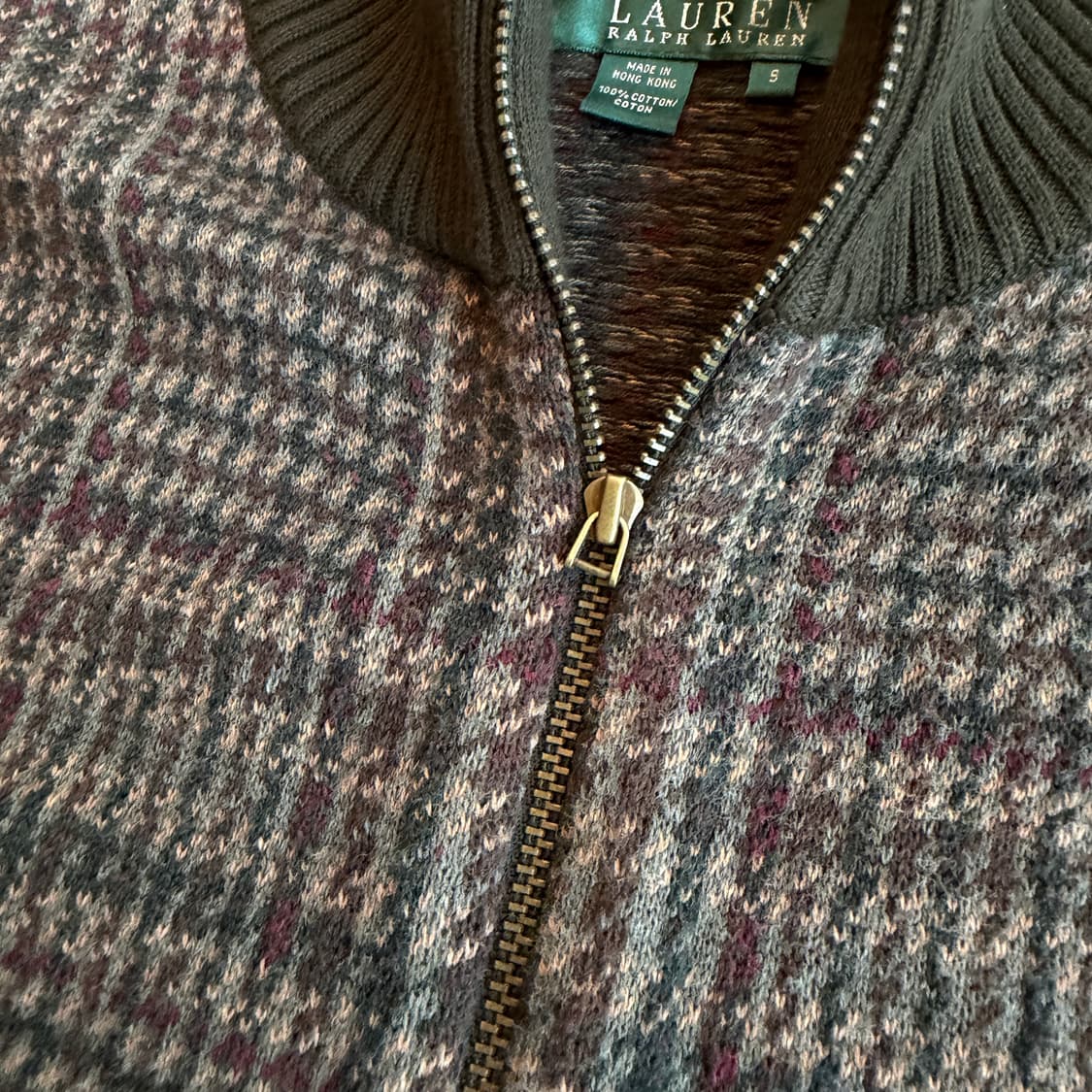 랄프로렌 하운드체크 니트 집업 상품이미지5