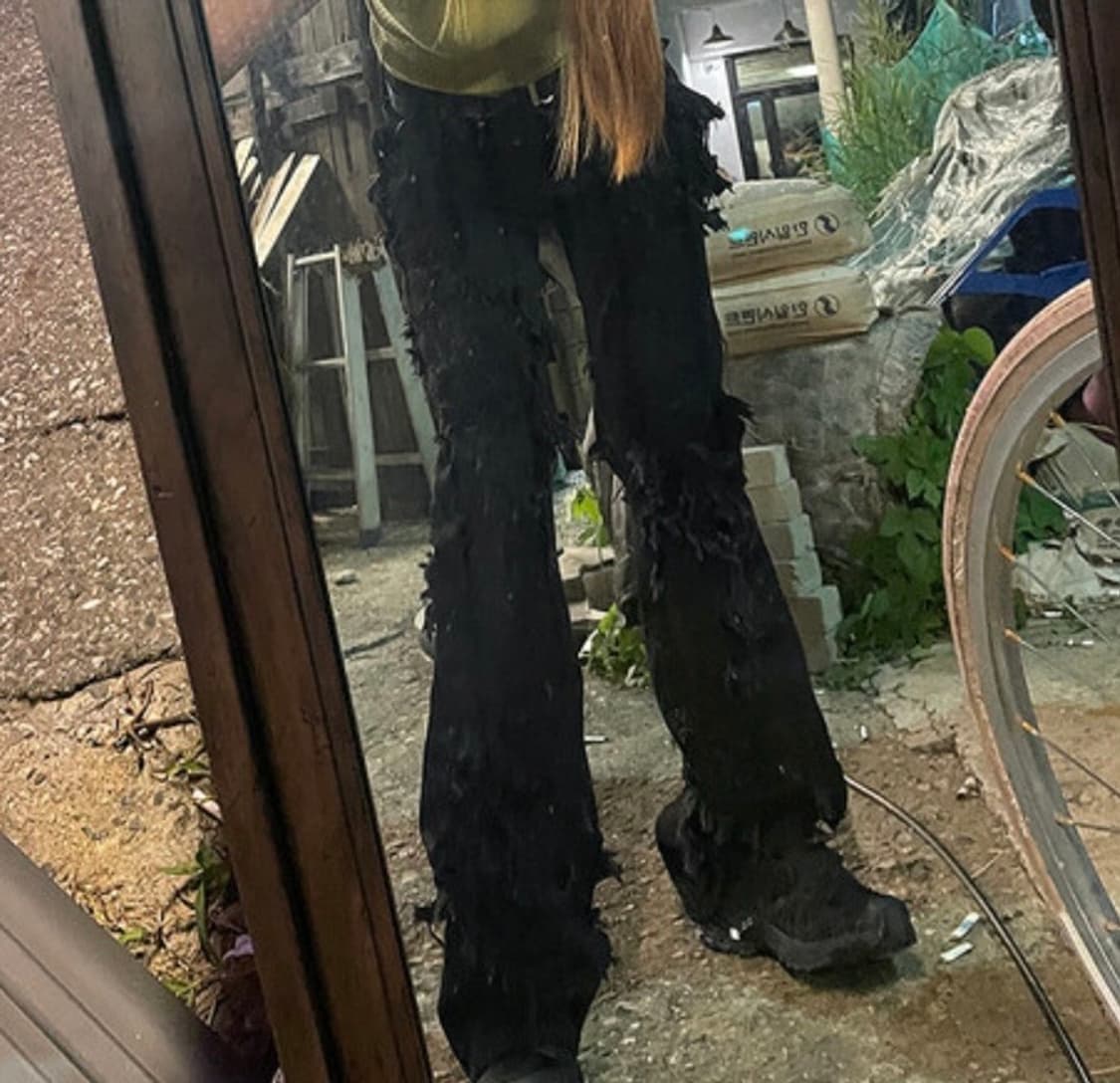 [UNISEX] 오웬 데미지 블랙진 상품이미지2