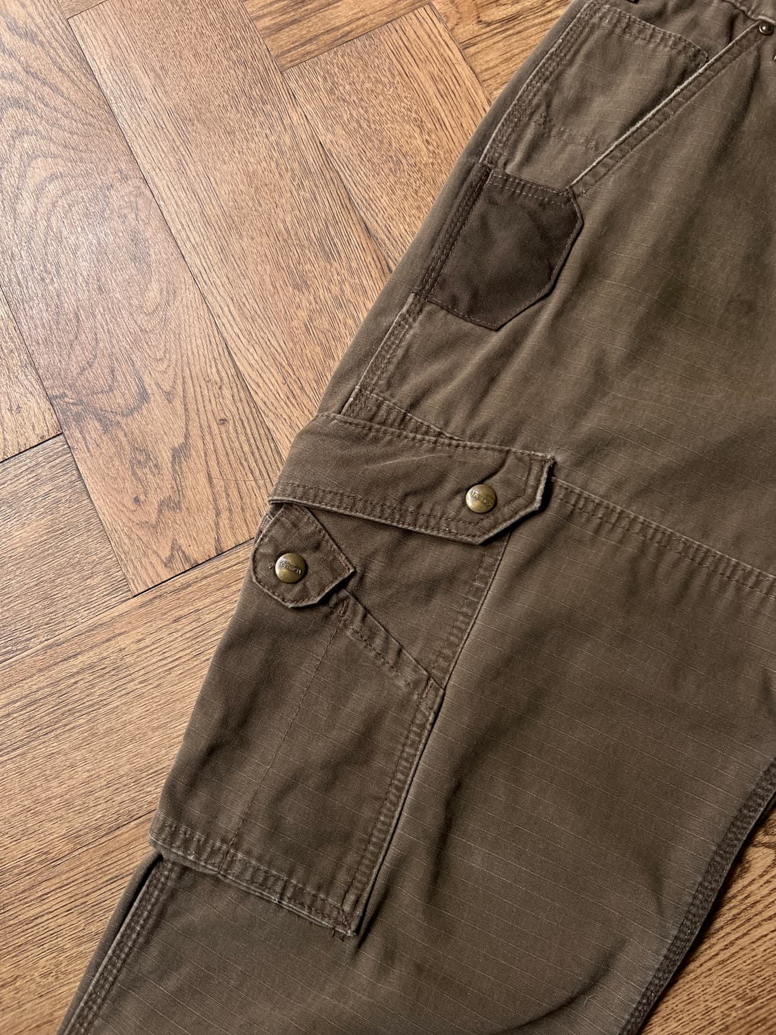 [34]칼하트 USA 다크커피 립스탑 더블니 워크 카고 팬츠 상품이미지2