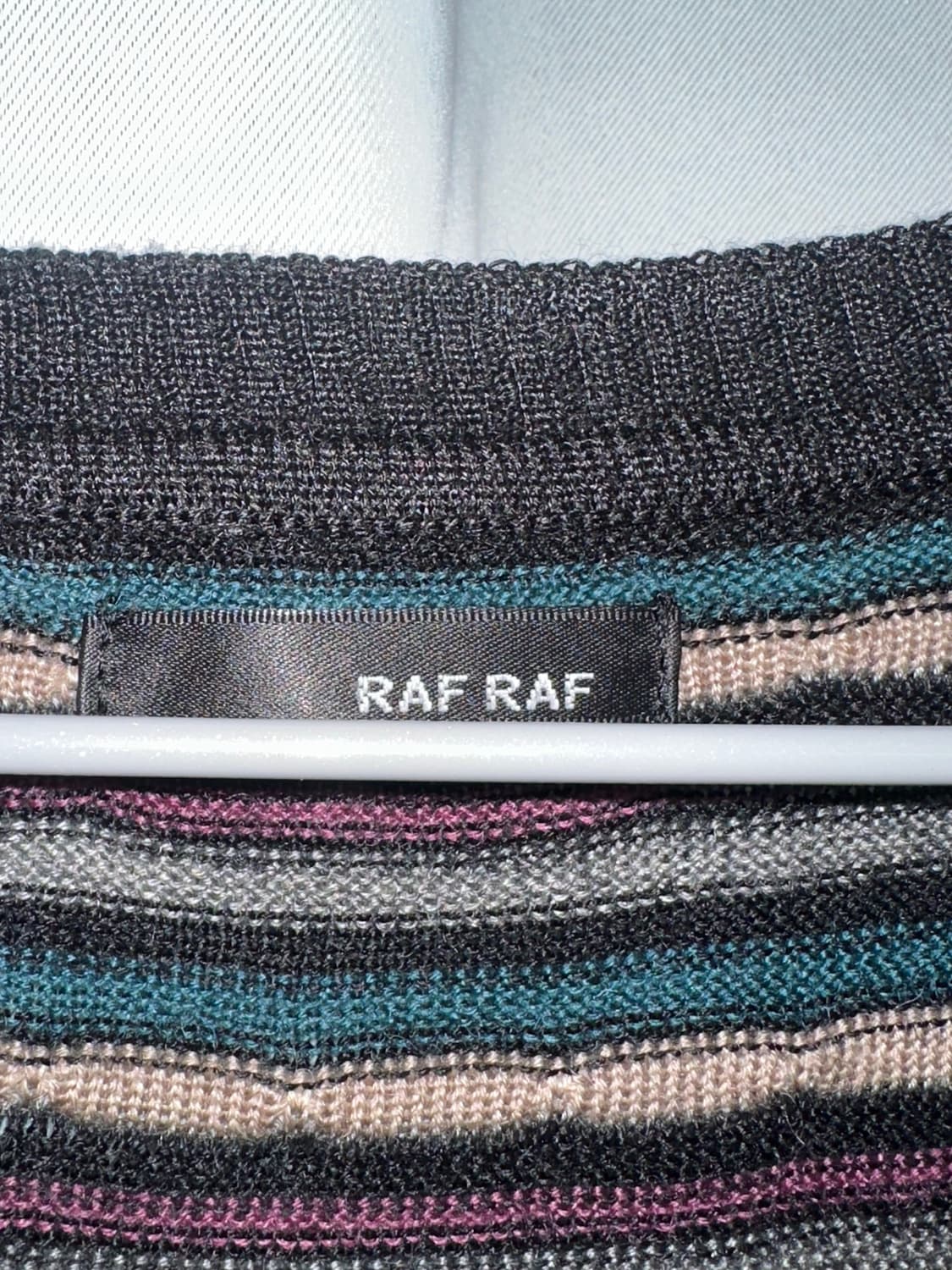 Raf raf 빈티지 니트 배색 원피스 상품이미지3