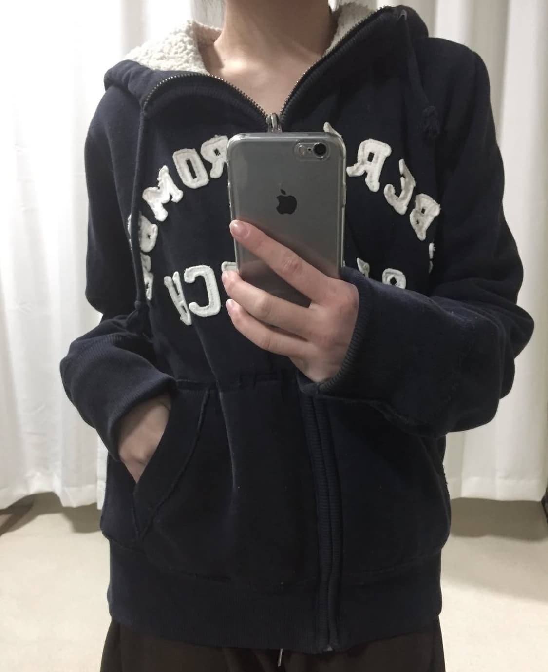 아베크롬비 네이비 양털 후드집업 상품이미지1