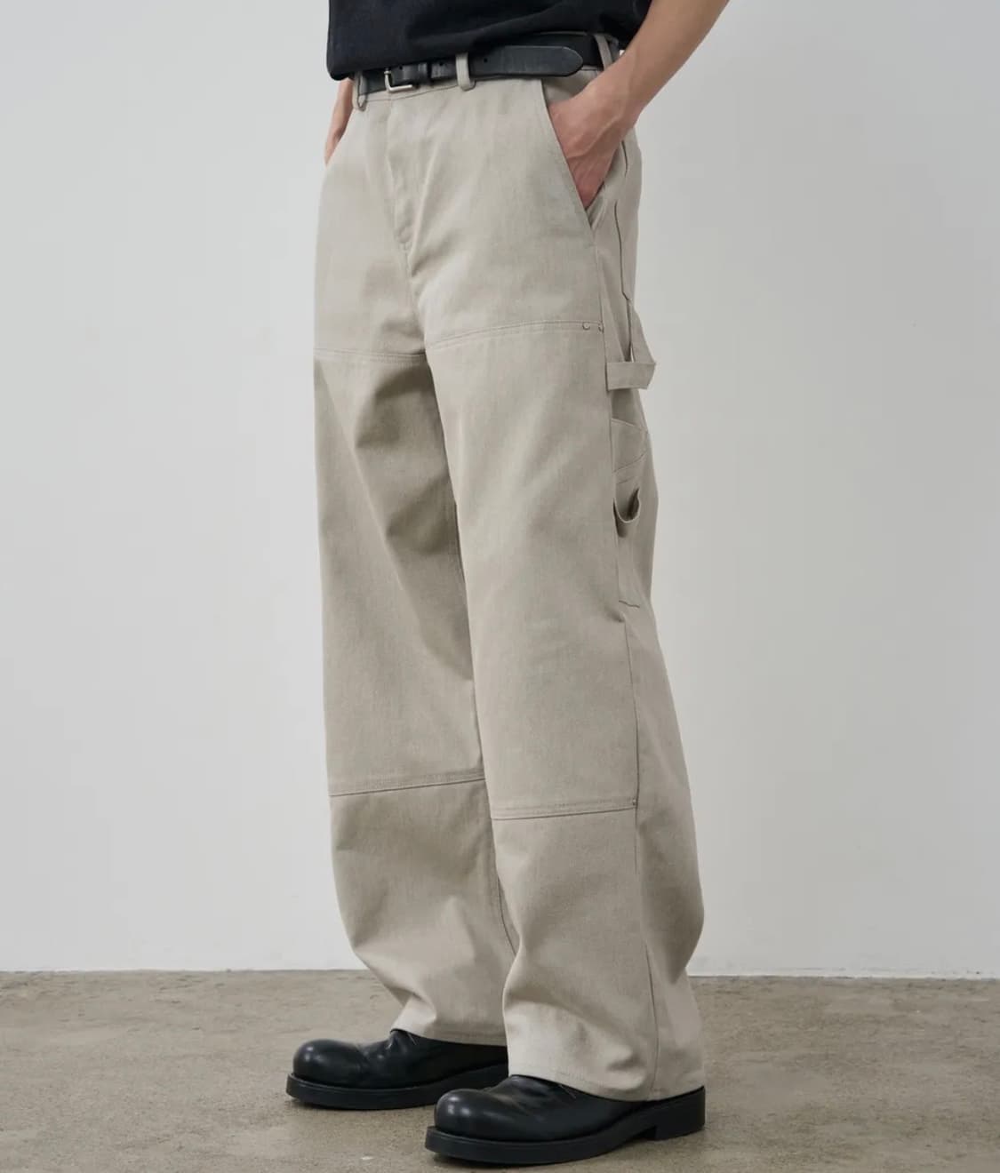 알리스 패널드 카펜터 와이드 팬츠 라이트베이지 상품이미지1