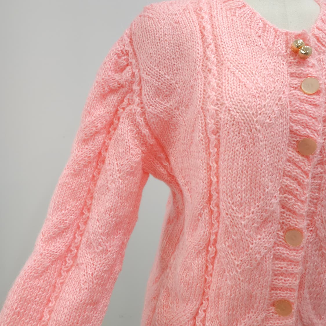 베이비핑크 꽈베기 겨울 가디건 상품이미지6