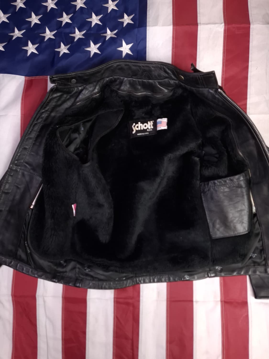 오리지날 미국제조 쇼트 리얼레더 싱글 라이더 자켓 베스트 풀셋트 상품이미지8