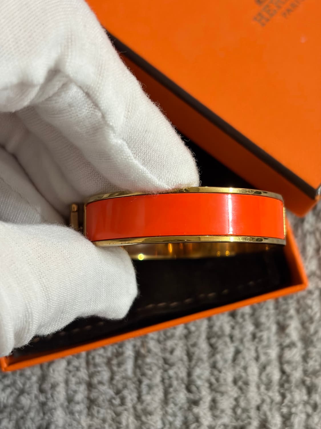 (새상품급) 에르메스 클릭아슈 팔찌 PM오렌지 상품이미지4