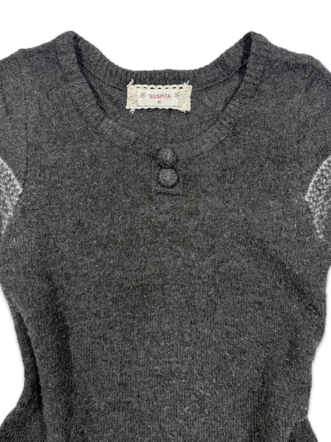 빈티지 SOSPITA 그레이 모리 반팔 니트 상품이미지3