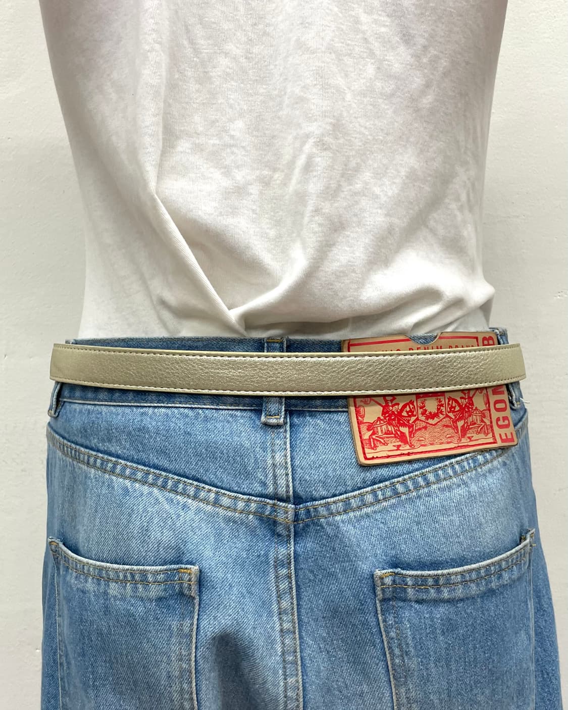 silver leather ribbon belt  상품이미지4