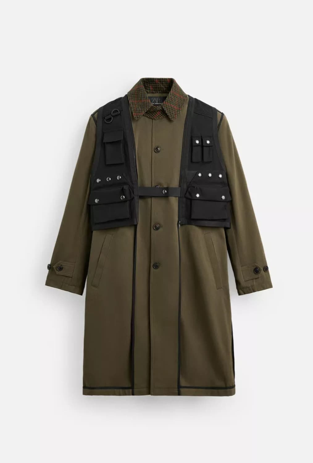 ZARA 자라 앤더슨벨 콜라보 오버핏 카키 트렌치코트 헤링본 카키 M 상품이미지6