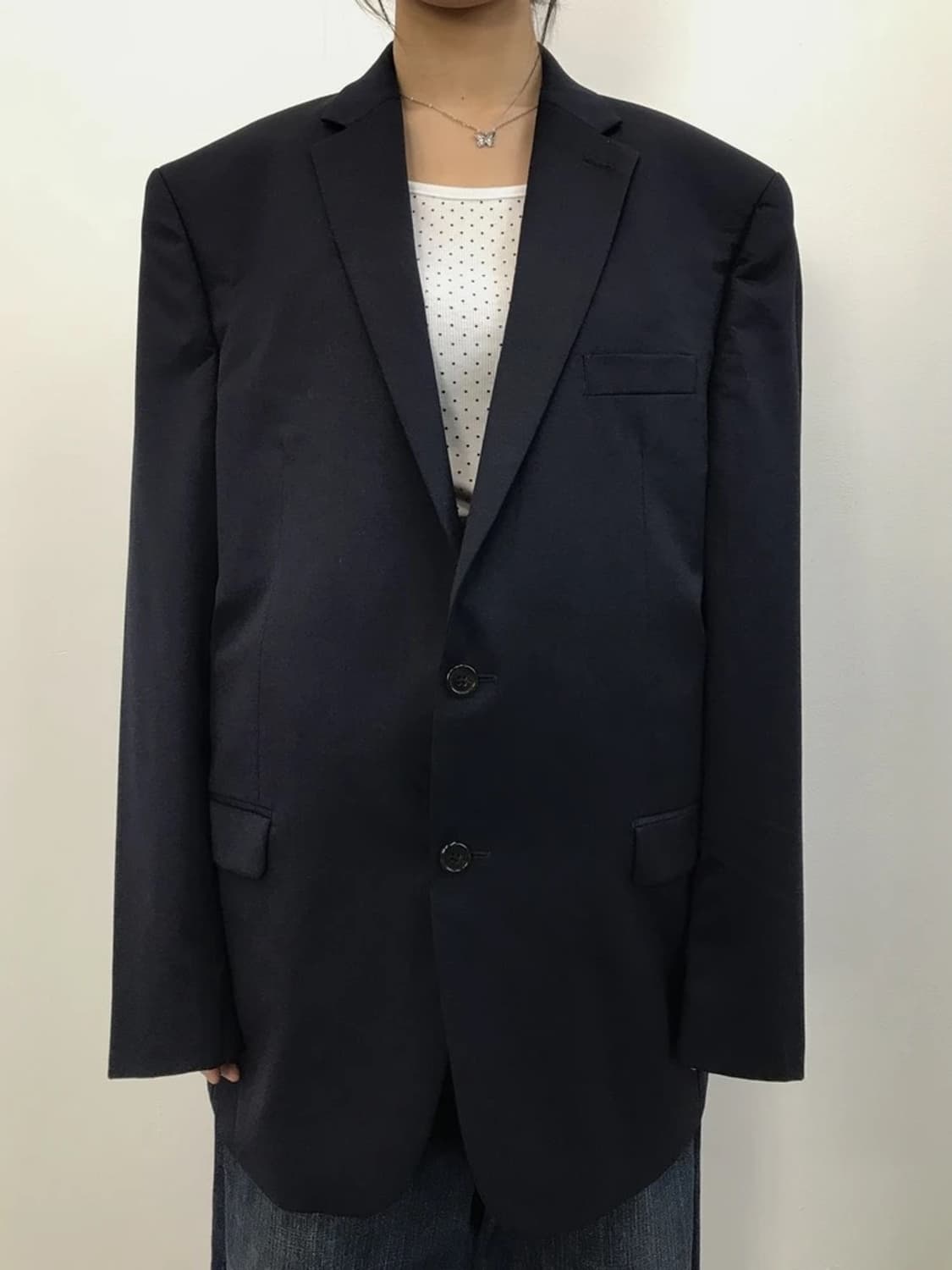 Burberrys Vintage Wool Blazer Navy 상품이미지2