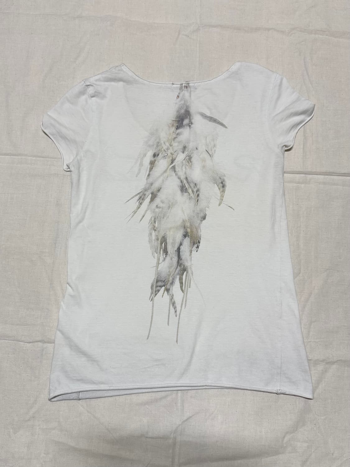 00s G.O.A Feather Printing T shirt 상품이미지1