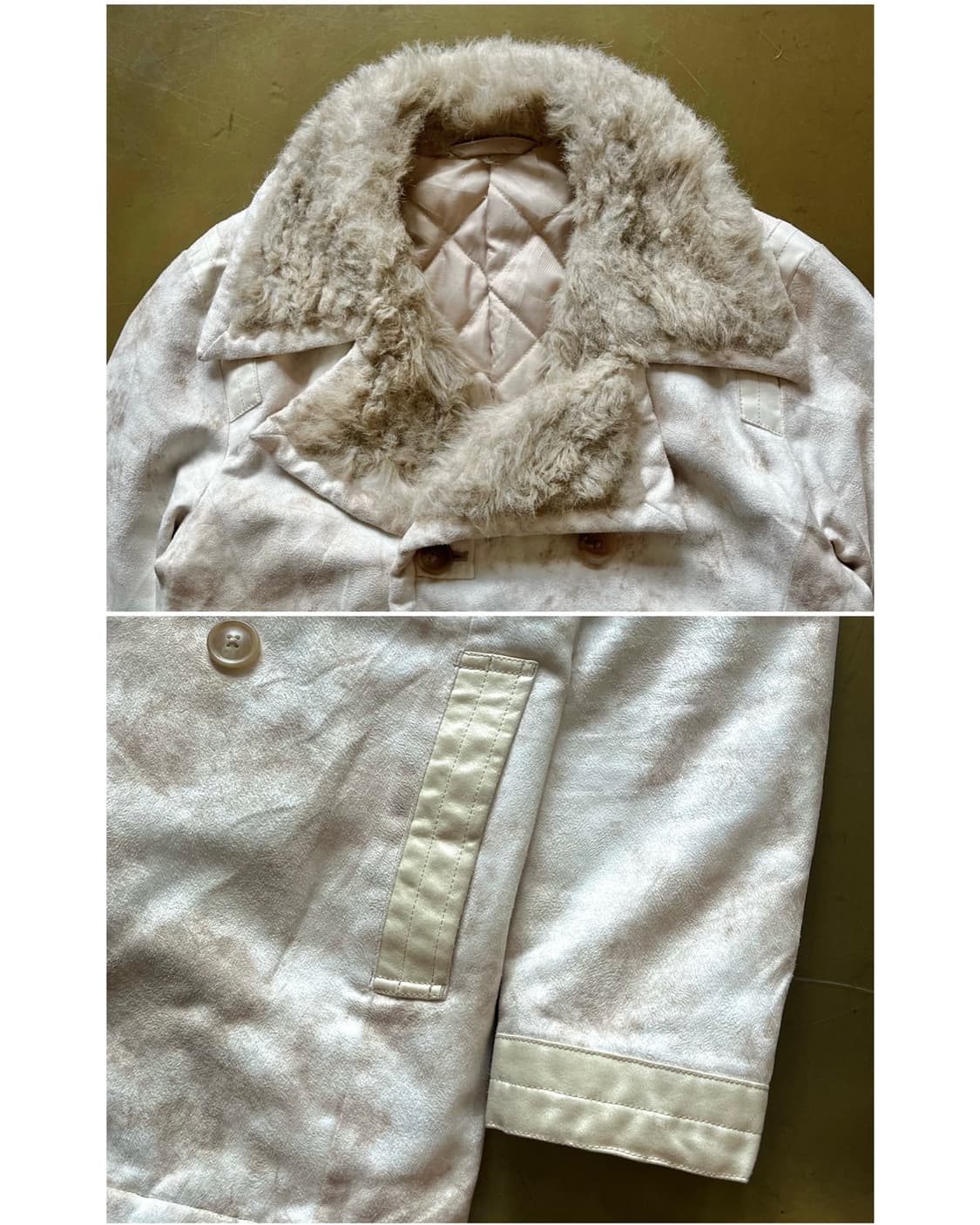 TORNADO MART Fur Trimming Leather Coat 상품이미지7