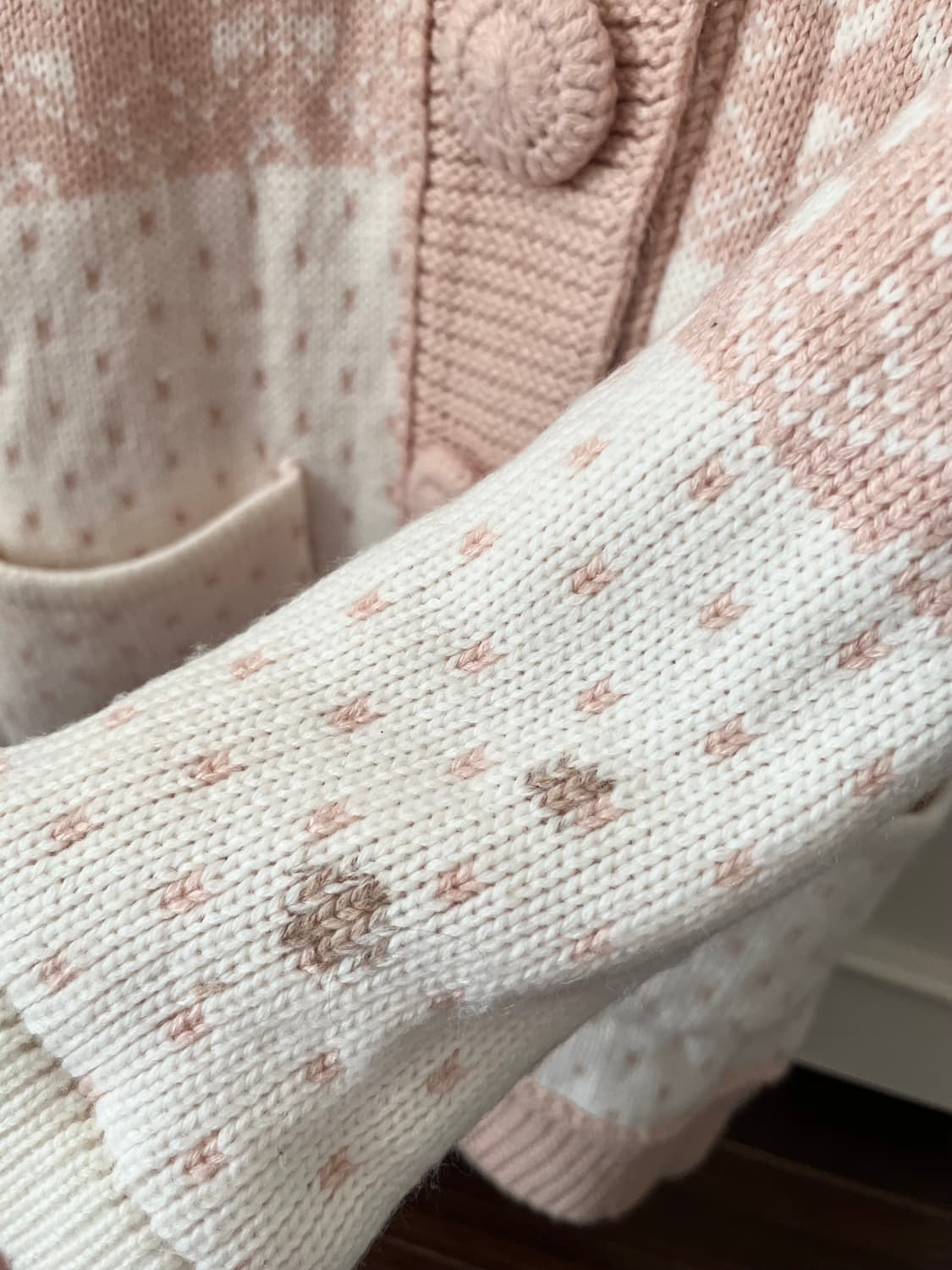 빈티지 노르딕 눈꽃 도트 롱 니트 원피스 가디건 (히메갸루 추천! 상품이미지5