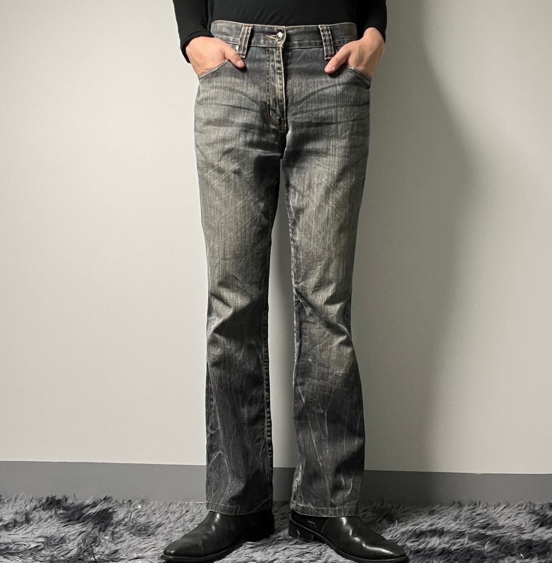 male&co 그레이 워싱 데님 팬츠 XL 상품이미지1