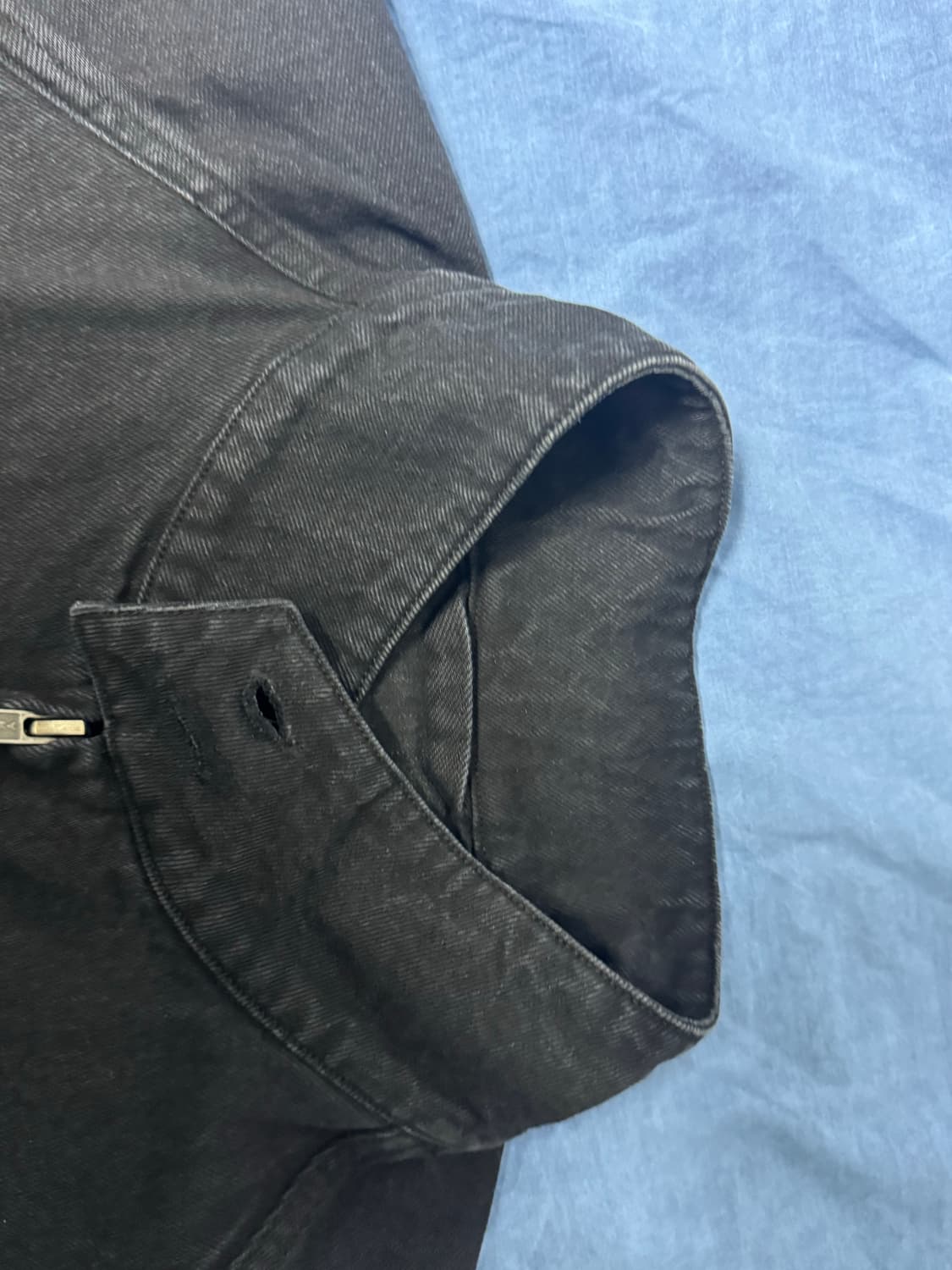 [4] 해칭룸 데님 해링턴 자켓 블랙 상품이미지4