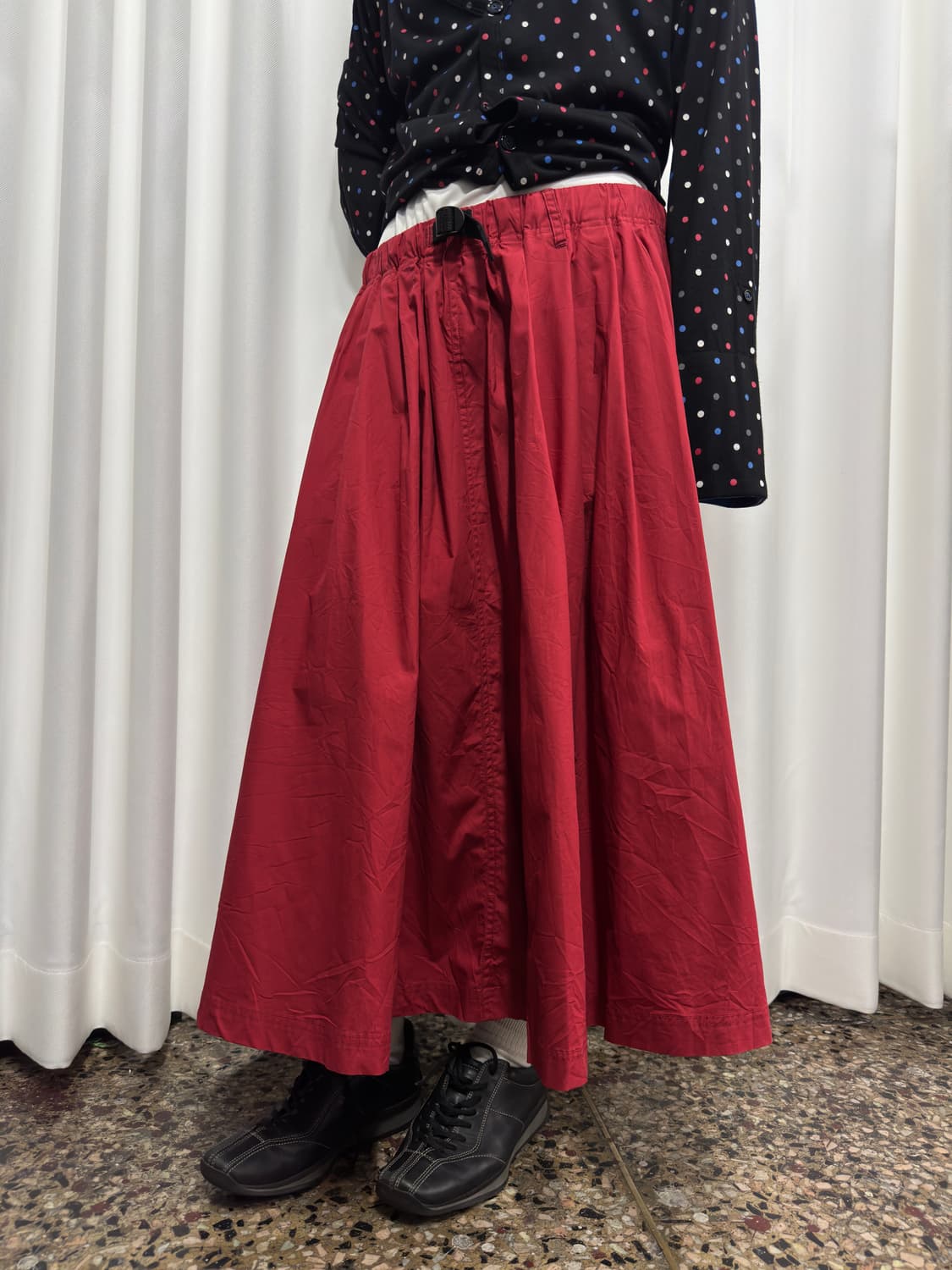 marble sud red belt skirt 상품이미지3