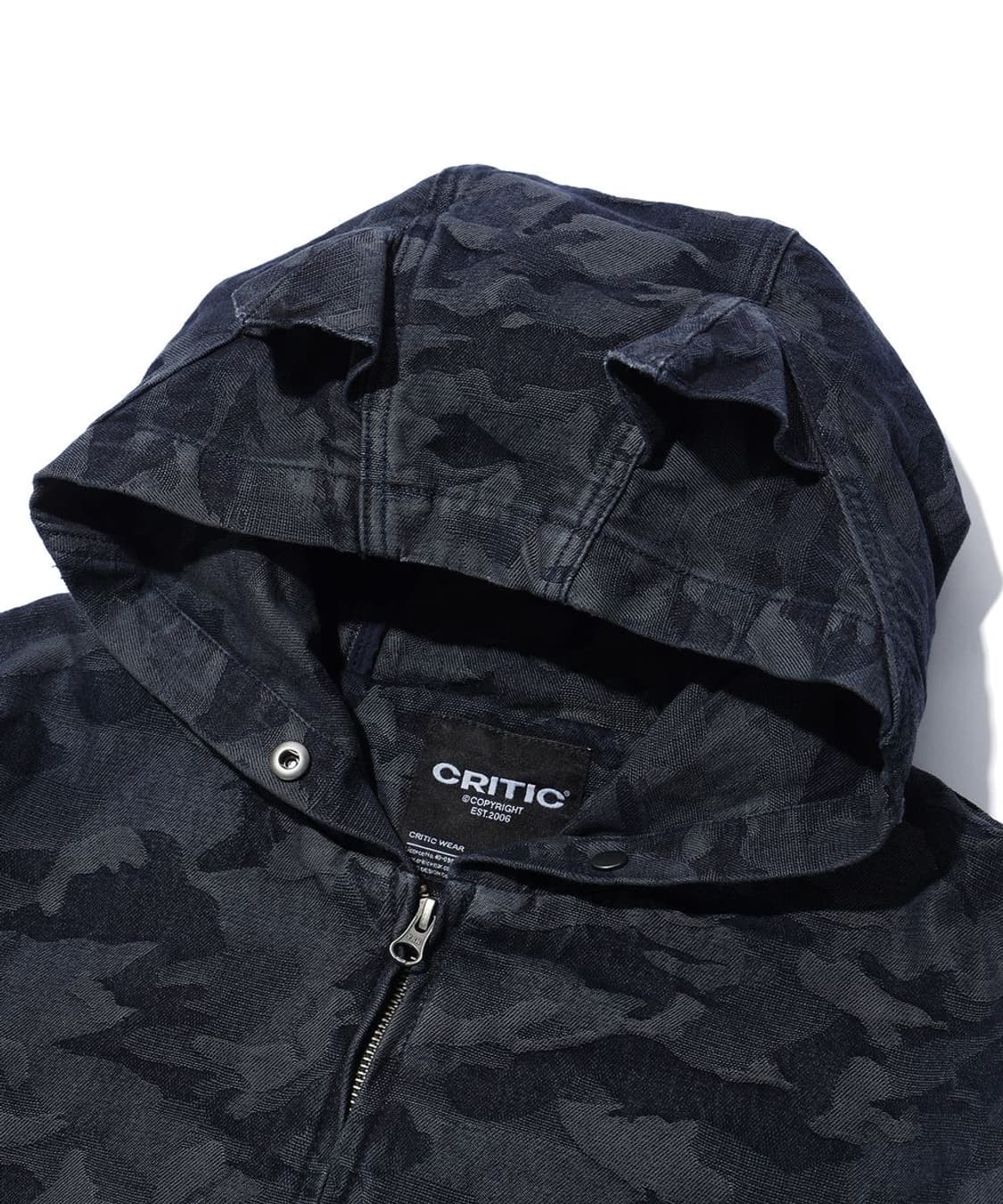크리틱 데빌 카모 워싱 셋업 데님 후드 집업 블랙 XL 상품이미지6