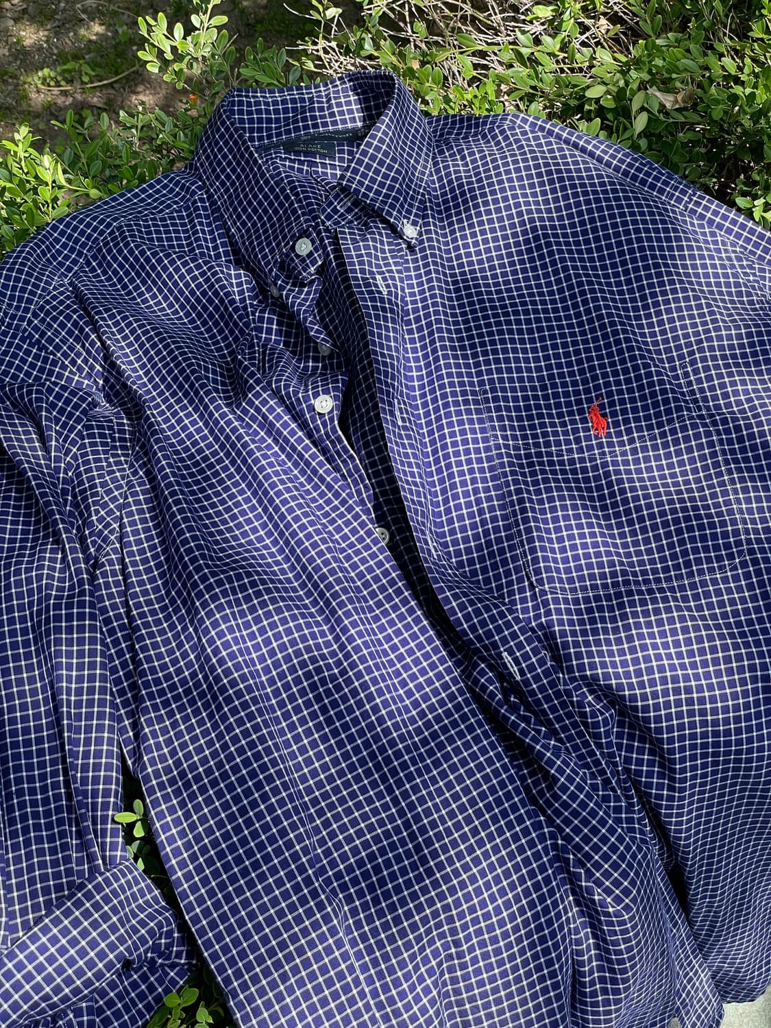 빈티지 폴로 블레이크 체크셔츠 네이비 xl 상품이미지3