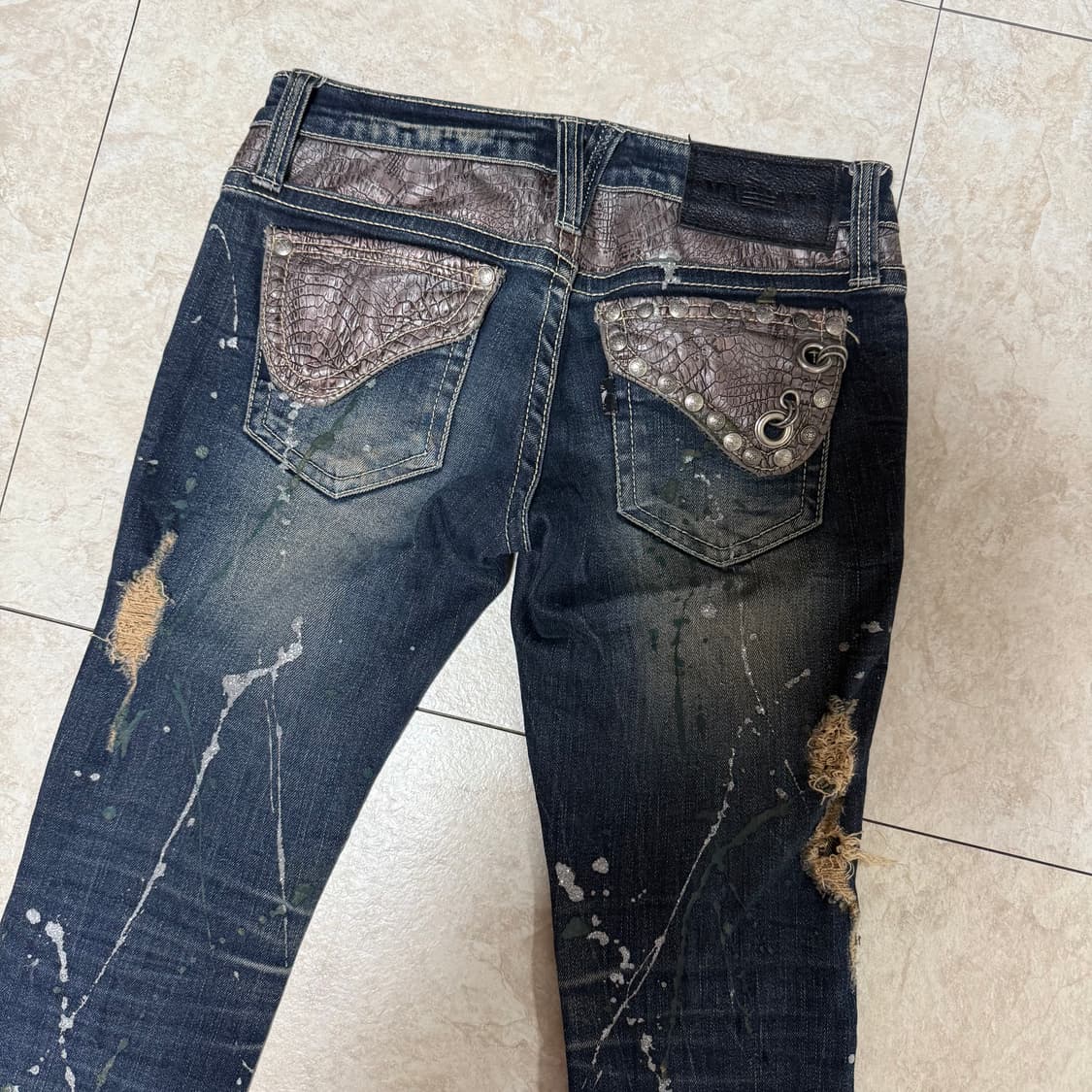 웨스턴 프린팅 로우라이즈 부츠컷 팬츠  상품이미지2