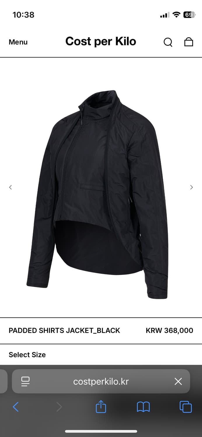 코스트퍼킬로 Cost per Kilo 패디드 셔츠 자켓 블랙 상품이미지2