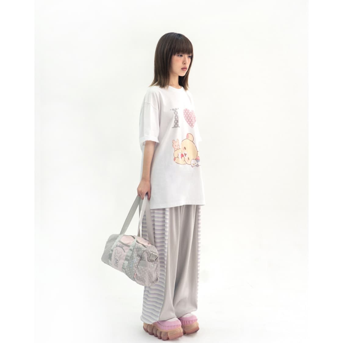 허그유어스킨 코리락쿠마 멀티 더플백 핑크 가방 숄더백 상품이미지6