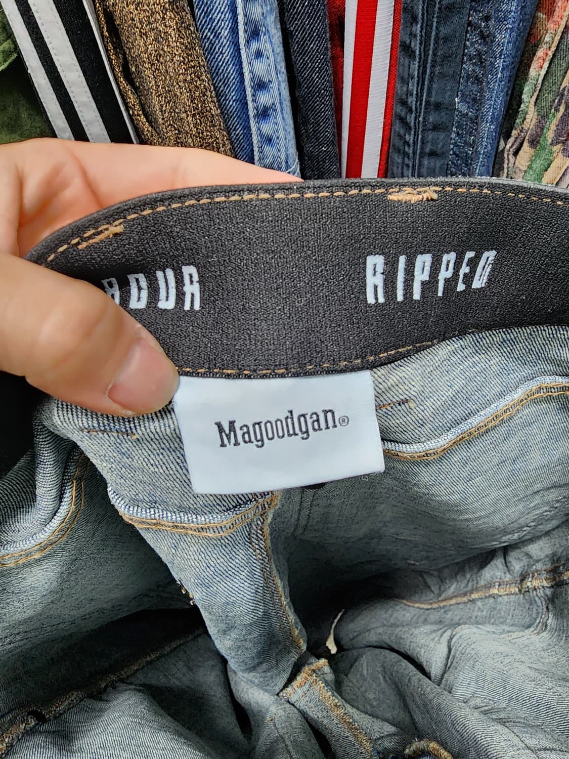 맥우드건 마굿간 퍼티그 데님 조거팬츠  상품이미지6