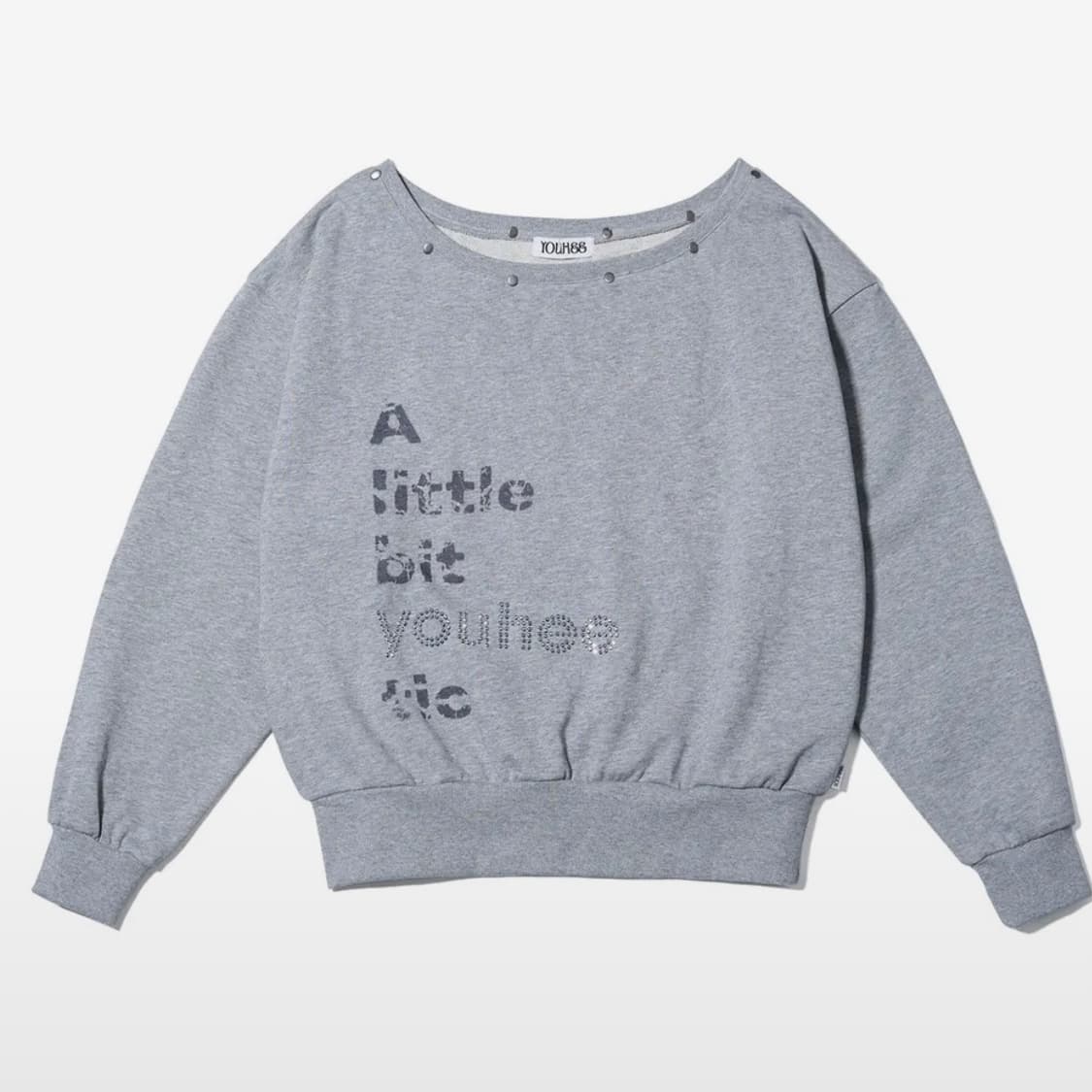 YOUHEETIC HOTFIX OFF-SHOULDER SWEATSHIRT 상품이미지2