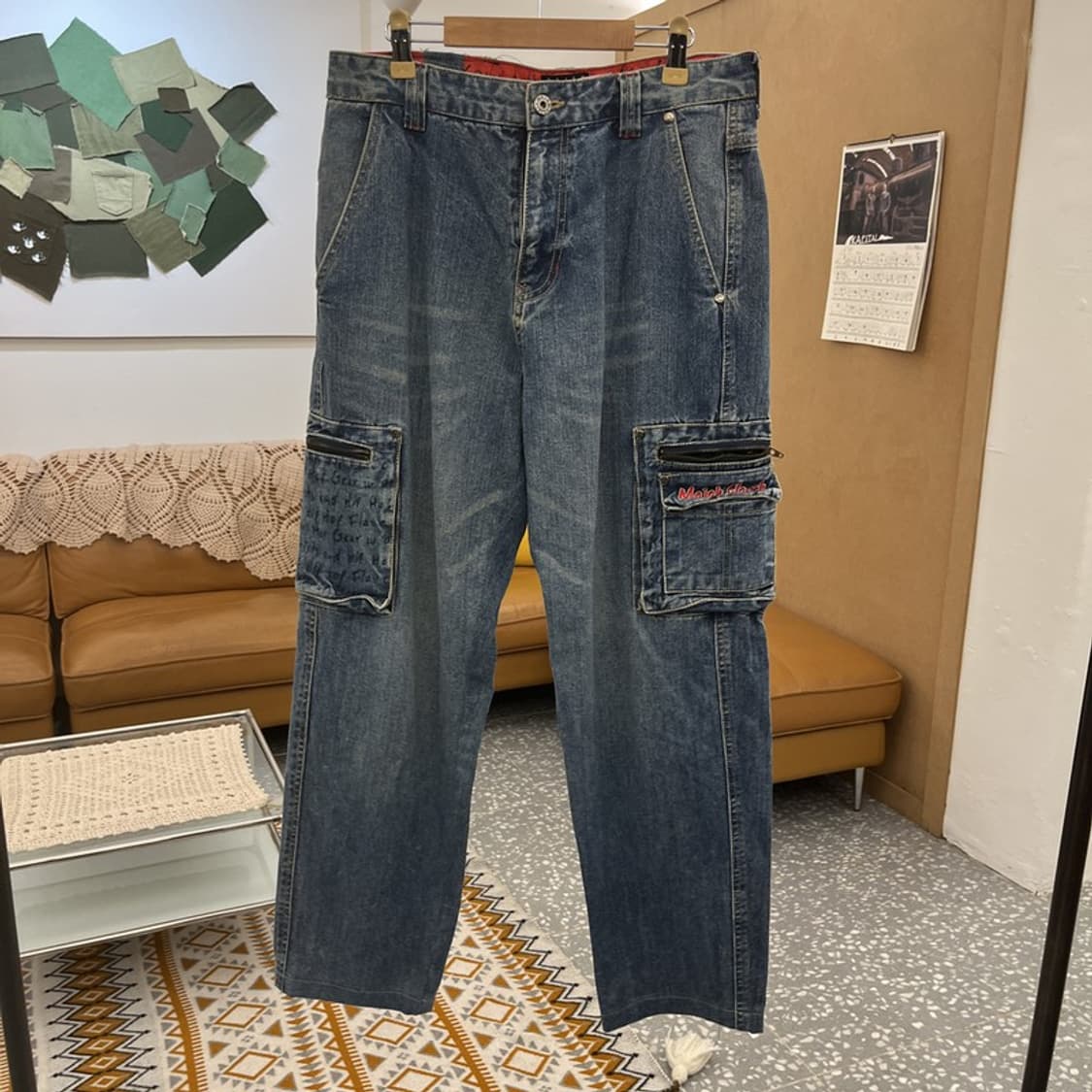 마자플라바 올드스쿨 스트릿 펑크 워크 데님 카고팬츠 31인치 C10684 상품이미지3