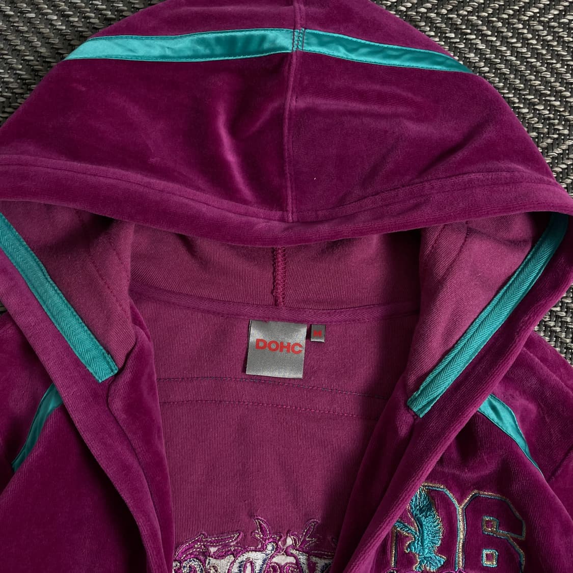 DOHC y2k 빈티지 벨벳 크롭 후드 집업y 2952 상품이미지6