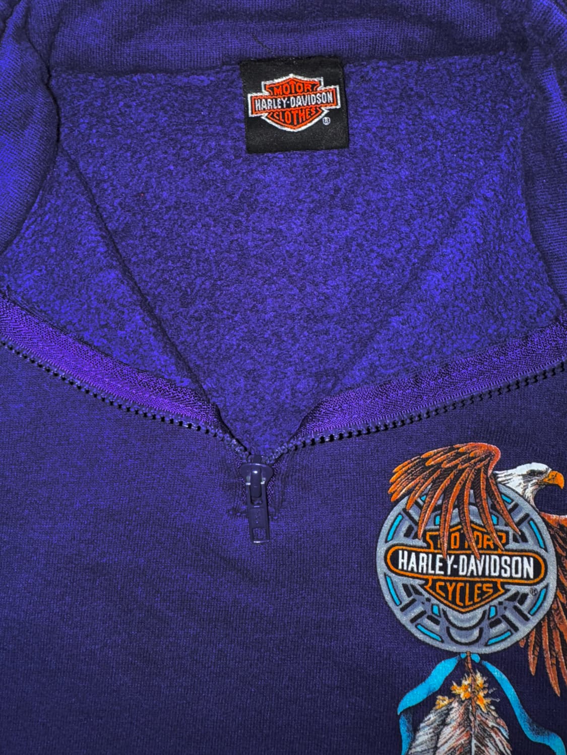 [XL] 빈티지 할리데이비슨 쿼터 집업 스웻셔츠 상품이미지4