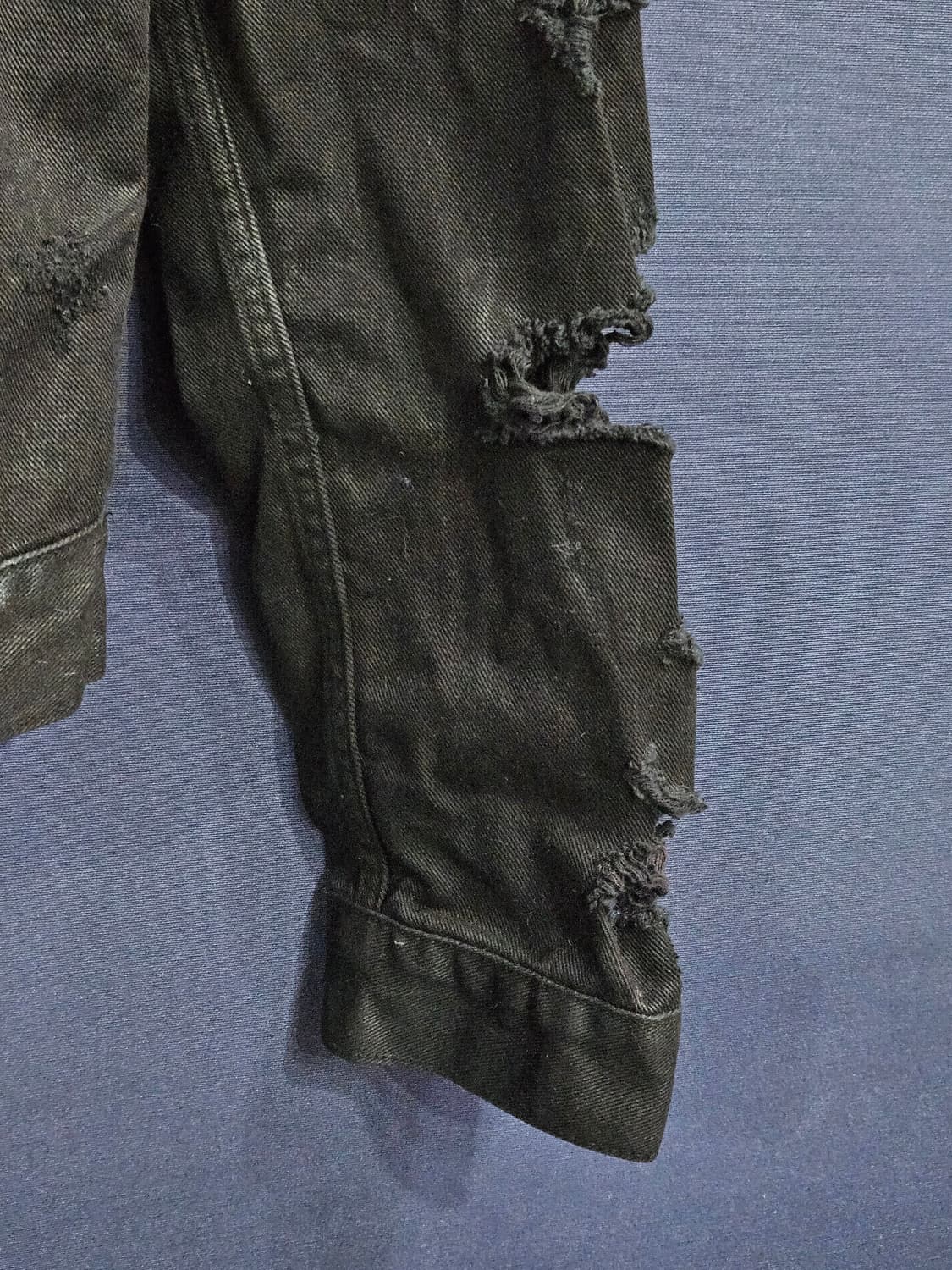 빈티지 와펜 블랙컬러 남성 슬림핏 95 라이더 데님자켓  상품이미지5