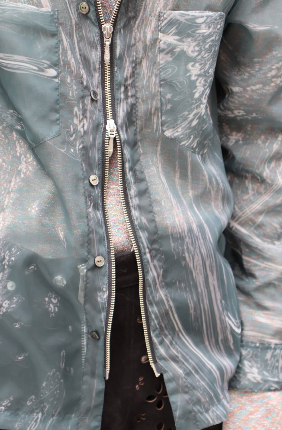 Masu Zip-up Marbble bandana shirt 48사이즈 상품이미지4