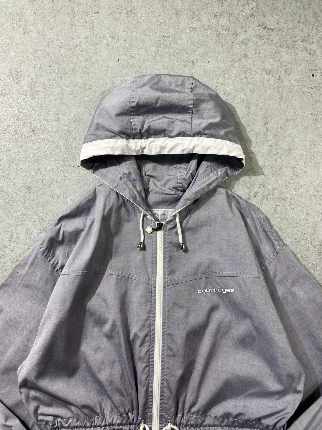 [L] 90s Courreges 꾸레쥬 코튼 후드 사파리 자켓 상품이미지2