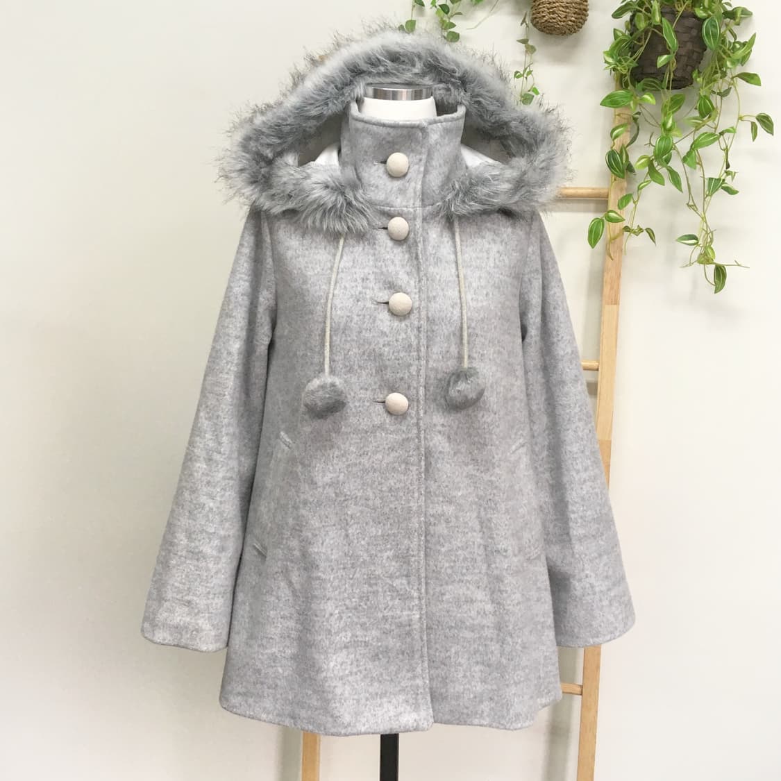 JPN/ 후드코트 모리걸후드코트 폼폼이코트 모리룩 후드퍼코트 케이프코트  상품이미지1