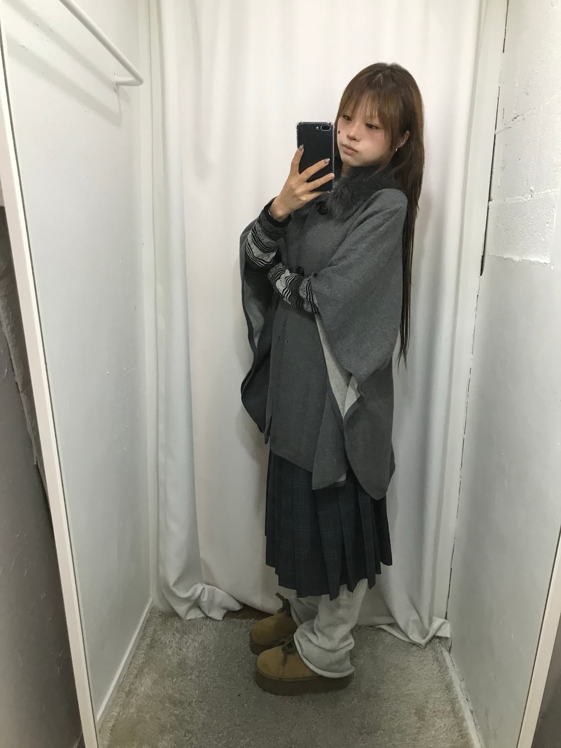 그레이 케이프 코디 세트  상품이미지2