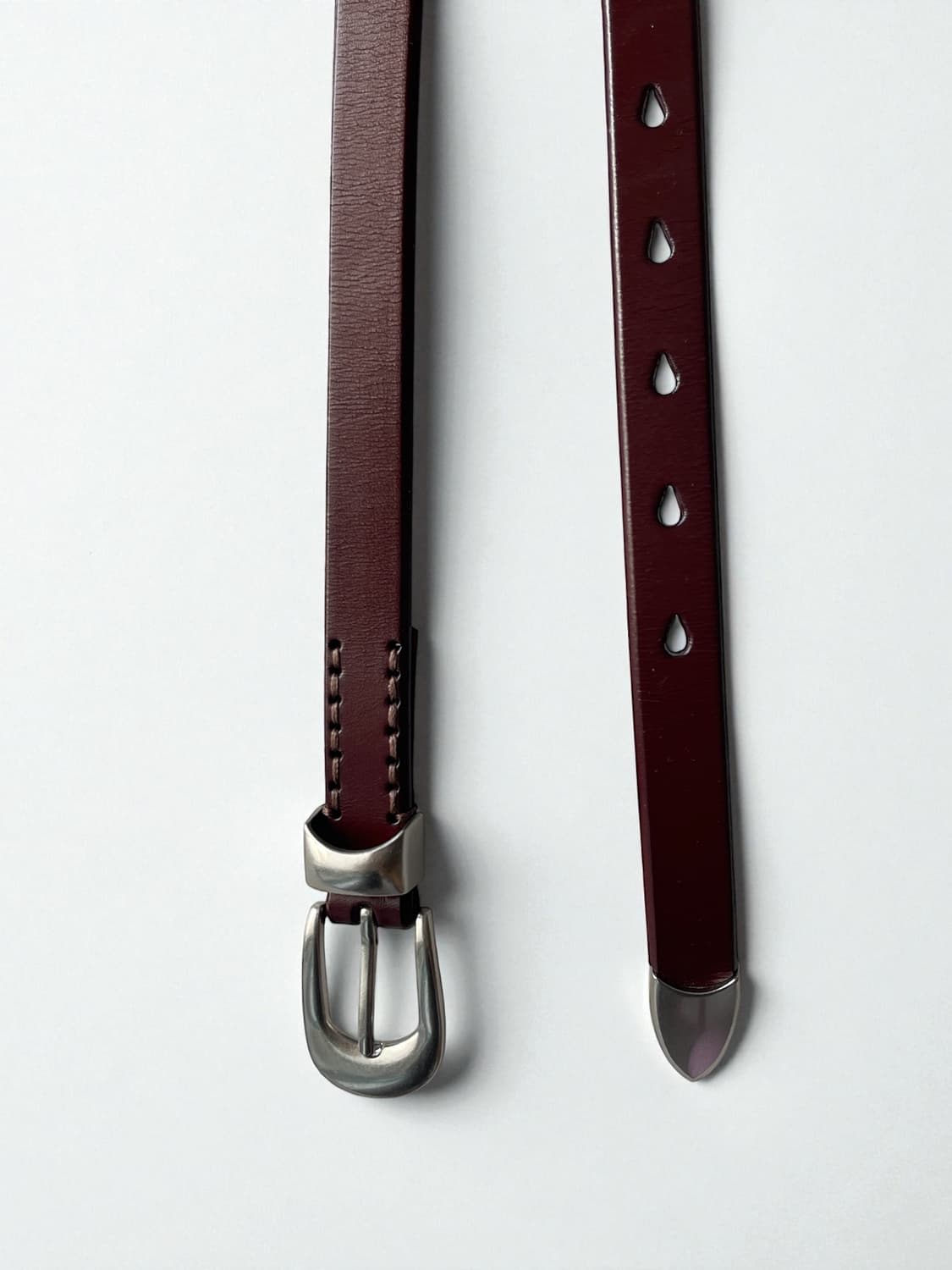 2cm 소가죽 빈티지 실버팁 벨트 (2color) 상품이미지5