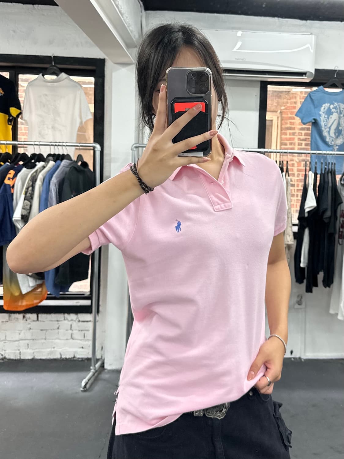 폴로 랄프로렌 핑크 카라 티셔츠 상품이미지1