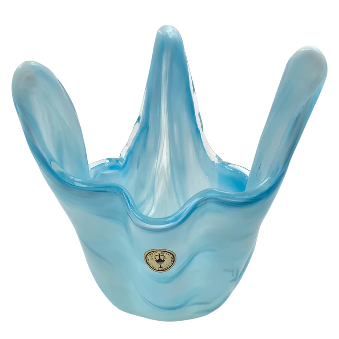 70s 이와타 핸드블로운 아쿠아 마블 산호 꽃병 상품이미지1