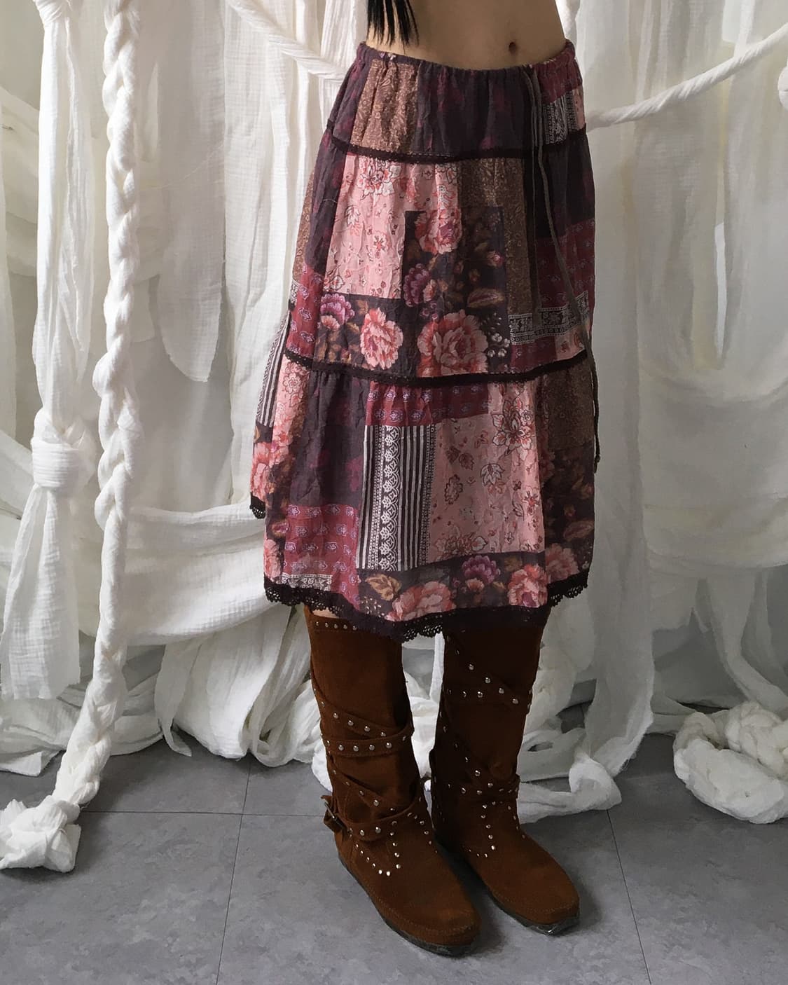 Patch work midi skirt 상품이미지6
