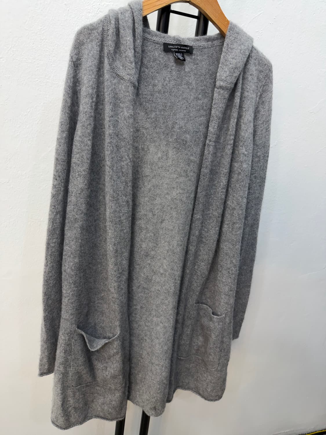 정품) 삭스피프스애비뉴 캐시미어100 후드 가디건 S 상품이미지2